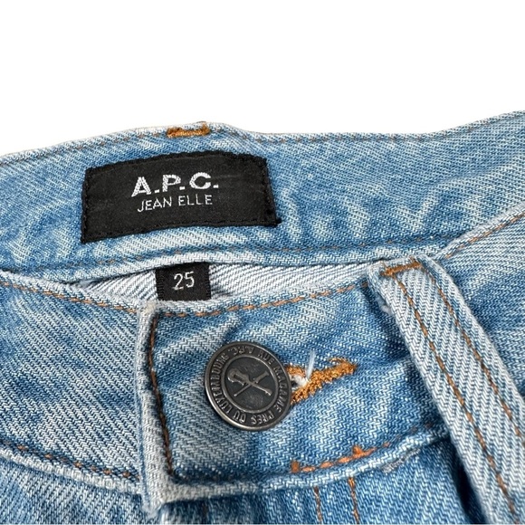 A.P.C. Elle High Rise Straight Jeans in Bleu Clair - Picture 11 of 16
